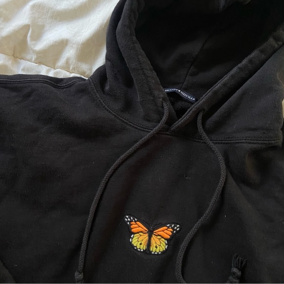 Brandy Melville Tops - Black butterfly brandy hoodie